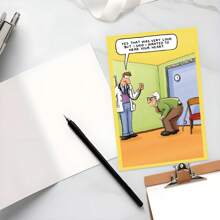 A Humorous Doctor's Visit Cartoon Greeting - Customized Birthday Cards For Family, Friends, And Colleagues - Unique Cartoon Style Stationery Celebration Gifts Graduation