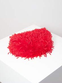 多巴胺风格发夹包，Y2K 毛绒手包，糖果色女士手提包，可爱迷人的女孩钱包 - 紅色 - 查看 6