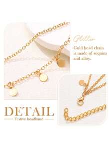 1 pezzo Elegante catena per capelli vintage con onde e glitter e nappe - Perfetta per feste e festival, accessorio per capelli in metallo da donna, catena per capelli rotonda, gioiello per la testa lussuoso per accessori da sposa, gioielli per capelli, outfit Y2K, accessori per rave, accessori per capelli