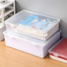 Plastic Document Organizer Organized Clear Square Shape Storage Box Organizing Box Transparent Desktop Document Storage Case