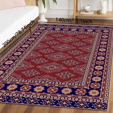 1pc Classic Style Retro Area Rug, 700g/Sqm Crystal Velvet, 5mm Thickness, Washable Non-Fading Carpet, Slip-Resistant, Suitable For Holidays And Any Space Including Hotel, Office, Sofa, Bedside, Kitchen, Laundry Room, Hallway, Porch, Entryway And Stairs Mother's Day