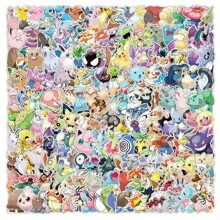 pokemon 200 szt. wodoodpornych naklejek z kreskówek Pokemon - uroczy prezent świąteczny - 200 stylów kawaii party favors, świąteczne wypełniacze skarpet, dekoracje urodzinowe