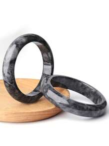 Bestselling Natural Jade Bangle, Fashion Women's Lucky Bracelet, Jewelry Gift For Girlfriend (Natural Jade Surface May Have Mineral Spots And Patterns, Which Is Normal), With Gift Box