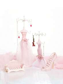 1pc Creative High-Heeled Shoe Shaped Jewelry Organizer And Ring Holder Box,Gift For Valentine's Day Back To School
