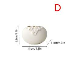 创意白色花朵陶瓷花瓶家居装饰摆件艺术客厅书房插花花瓶房间装饰美观 - 白色 - 查看 11