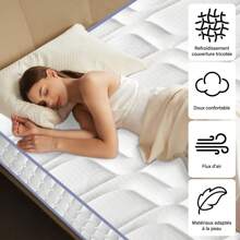 Matelas 90x190 cm, Épaisseurseur 24cm, Original Matelas, Technologie Hybrid, Ressorts Ensachés Indépendant en Mousse à Mémoire de Forme, Multicouches Extra Confort 7 Zones, Oeko-tex
