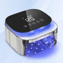 Lámpara de uñas LED UV inalámbrica, luz de esmalte de gel para secado de uñas recargable de 60 W, sensor inteligente, pantalla LCD, base desmontable, luz LED portátil para uñas con 30 cuentas y 4 configuraciones de temporizador para salón y hogar