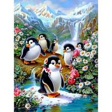 1 Stück Bilder nach Zahlen Gemälde-Set mit Echse, Papagei, selbstbemalter Leinwand, Koala, Pinguin, Eule als Tierwanddekoration für Wohnzimmer - Weiss - Übersicht 10