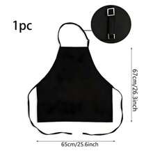 1pc Classic Black Apron, Minimalist Black Multi-Functional Apron, Adjustable, 3 Pockets Large Capacity, Unisex, Kitchen, Restaurant, Cooking, BBQ, Food Service, Chef Protective Clothing, Server Apron Wholesale