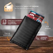 Luxury Anti-Theft Universal Card Holder Wallet Men's Foldable RFID Blocking - Black - View 3