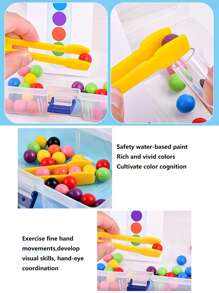 1 Box Kids Bead Pinching & Ball Pick Up Sensory Toy, Fine Motor Skill, Logic&Concentration Training Developmental Toy