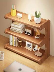 1 Piece Bamboo Desk Organizer, Bamboo Desk Organizer, Multi-Tier Rectangular Lacquered Organizer For Office And Home, Dormitory And Tenants