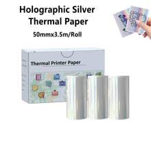 Color Text Transparent Thermal Paper, Rose Red/Lake Green/Nave Blue Text, Sticker Paper 50mm, Compatible With Phomemo M02/M02S/M02 PRO/M04S/M04AS Mini Thermal Printer, Black/Color Text