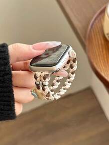 1pc Cute Cartoon Knitted Elastic Strap Band, Compatible With Apple Watch Series 10/9/8/7/6/SE, Slim Style (Watch Not Included)