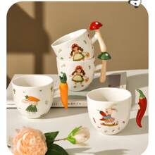 创意蔬菜手柄杯，可爱卡通握手杯，可爱陶瓷杯，精美家用马克杯，牛奶杯，早餐杯，咖啡杯返校 - 多選 - 查看 7