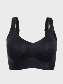 2pcs Women Seamless Wireless Bras, Removable Pads, Comfortable Lift-Up Bras Wireless, Adjustable Black Bras - Multicolor - View 7