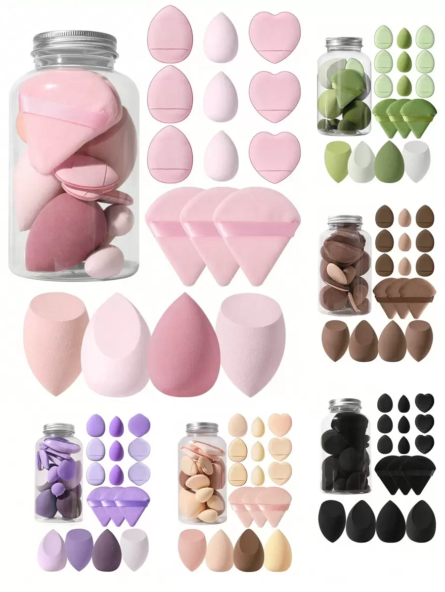17PCS Makeup Storage Kit: 1 Travel Cosmetic Bucket + 16 Sponges & Puffs Set | Latex-Free Blenders & Mineral Powder Applicators For Liquid/Cream/Powder,Makeup,Cheap,Room Decor,Vanity,Travel,Bedroom,Makeup Accessories,Puff,Makeup Blender,Powder Puff,Makeup Sponge - Nhiều màu - Xem 1