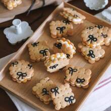 Nordic Style Lemon Flower Jam Cookie Cutter Mold Crisp Geometric Waffle Biscuit Stamp Embossers Homemade Sandwich Cookie Pastry Dessert Baking Decoration Tools - Army Green - View 10