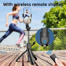 AXNEN Selfie Stick Tripod With Detachable Phone Bracket Monopod With Wireless Remote, 4 In 1 Extendable Portable Selfie Stick & Phone Tripod Stand Compatible With Gopro, I-Phone/Samung/