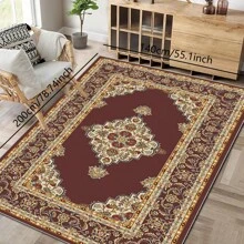 1pc Nordic Fairisle Pattern Crystal Velvet Area Rug, 700g/㎡ With Dotted Non-Slip Backing, 5mm Thickness, Machine Washable Fade-Resistant Carpet Suitable For Holidays And Any Spaces Including Hotel, Office, Sofa, Bedside, Kitchen, Laundry, Hallway, Porch, Stairs, Entryway Mother's Day