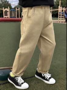 1pc Casual Cotton Pants For Toddler Boys, Suitable For Daily Wear In Spring