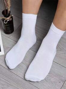 5 perechi de șosete medii, șosete subțiri, culoare uni pentru bărbați, respirabile, șosete sport casual pentru patru sezoane, șosete de izolare din poliester și bumbac pentru femei, șosete noi pentru femei, toamnă