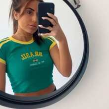 Women's Embroidered Brazil Shirt - Green - View 11