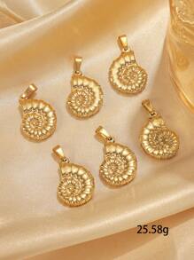 6 pièces Pendentifs de bijoux en forme de cœur, de rose, d'œil mauvais, d'étoile et de lune, en acier inoxydable de couleur dorée pour femmes, remplaçables avec ou sans anneaux de connexion - Or jaune - Voir 7