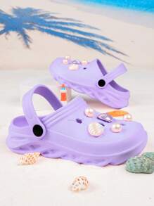 Fashionable Versatile Kids Pearl Accessories Clogs Suitable For Outdoor Wear - Purple - View 3