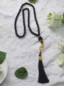 1 pieza Pulsera de cuentas de oración de acrílico de 6 mm, 99 piezas, hecha a mano, de estilo minimalista y de moda (múltiples colores), marca Tasbin