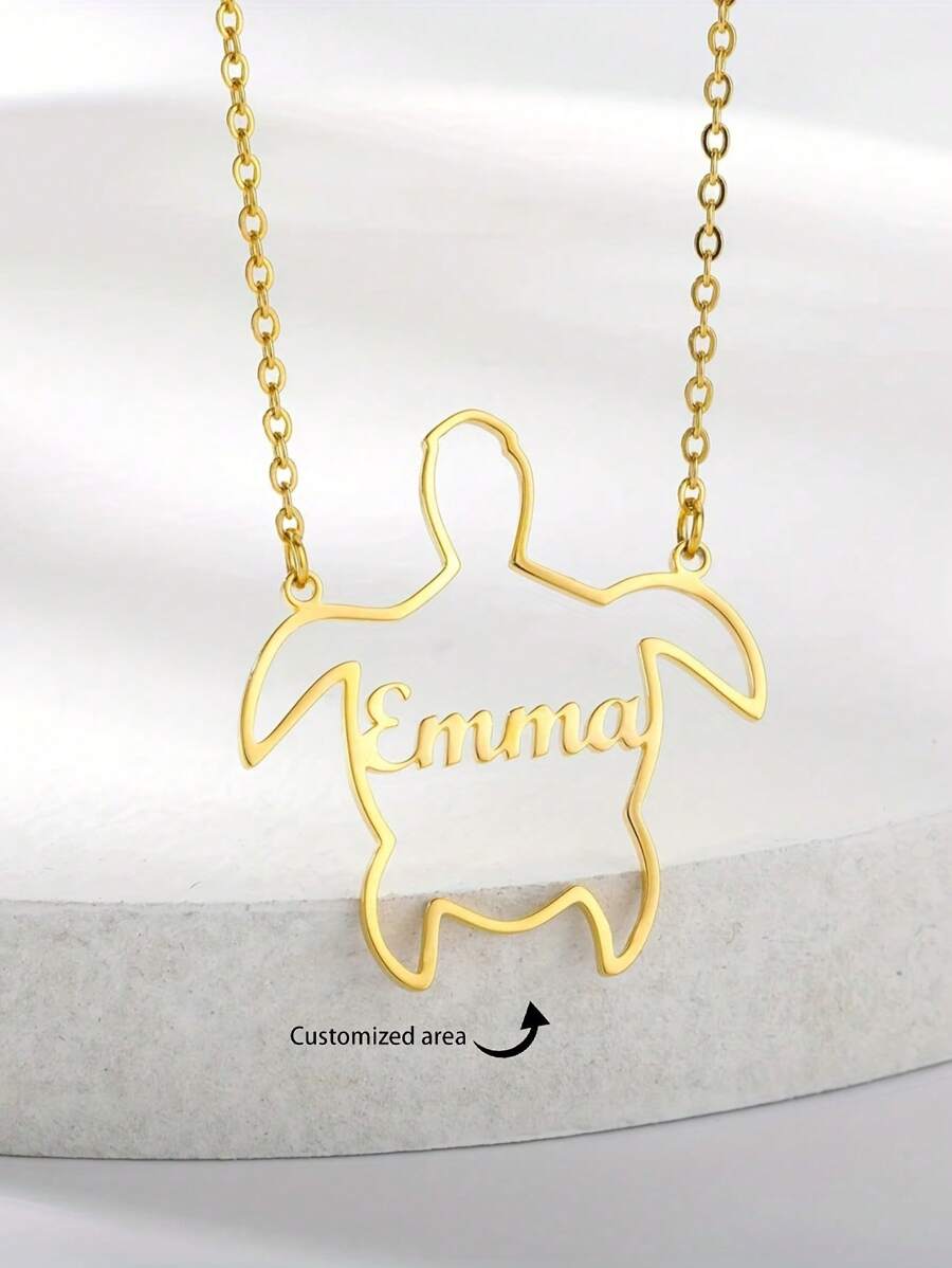 Customized Personalized Cute Name Necklace, Stainless Steel Customized Letter Necklace Gift For Girl