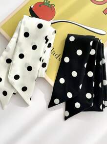 1pc Fashion Ribbon Polka Dot Scarf Printed Thin Scarf Headband Korean Style Neckerchief Long Scarves Wedding