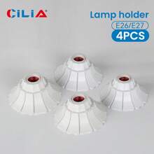 CILIA 4pcs Lamp Holder Light Sockets, - E26/E27,Petal - Shaped Bulb Socke Base, 110V - 220V, Suitable For Home, Office & Industrial Use,White/Black - Cauliflower - View 5