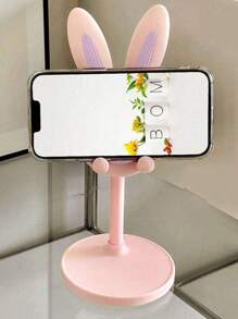 1pc Adjustable Foldable Rabbit Shaped Desktop Phone/Tablet Stand, Cute Cartoon Mobile Phone Holder, IPad Tablet Stand, Adjustable