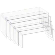 5 Pcs- 1Set Large Acrylic Risers, Clear Display Showcase Collectibles Display Shelf, Retail Desktop Display Cupcake Stand Dessert Stand - Clear - View 1