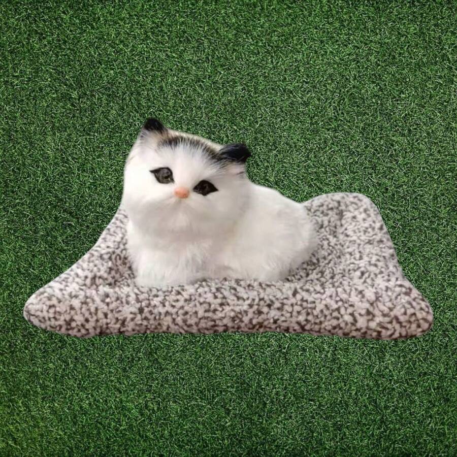 Kitten Plush With Realistic Meow Sound Michi Kitten Baby - Black and White - View 1