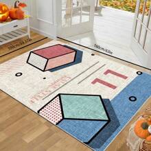 【水晶绒700g/㎡点状底5mm厚】现代简约北欧抽象手绘几何欧式客厅地毯户外庭院花园门廊阳台防滑地垫适合露营