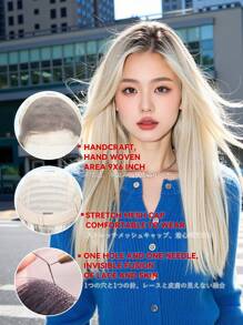 real me. 无胶蕾丝假发 棕色至金色渐变高光色 长直发 100% 雷米真人头发 易于造型 适合任何场合 手工绑带蕾丝区域 9*6 英寸蕾丝闭合 180% 密度 适合女性 18-20 英寸长度 S27/613# - S27/613 - 查看 7