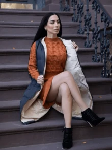 Carolina Barros 素色荷葉邊毛衣洋裝