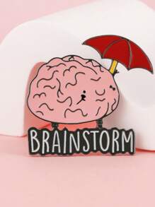 头脑风暴大脑珐琅胸针搞怪可爱别针背包翻领徽章装饰首饰医生护士 - 彩色 - 查看 4