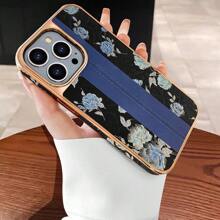 VIETAO Golden Plated Flower Leather Cell Pone Cover Compatible With Iphone 11 12 13 Pro Max Fashion 12pro 13pro Mobile Case For Women