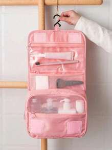 1 件带钩的挂式盥洗包，便携式旅行收纳袋，适合商务旅行，可折叠化妆包带手柄，用于化妆工具，用于浴室，用于旅行，用于大学宿舍，尼龙，时尚，适合女性，适合男性，送给妈妈的礼物，宿舍必需品钱包旅行配件沙滩包手提包旅行必需品旅行包夏季旅行必备品假期学校配件返校用品 - 彩色 - 查看 11