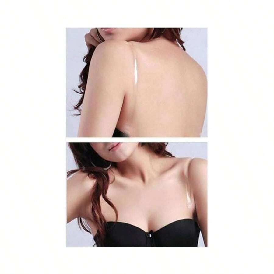 4 件隐形透明胸罩肩带替换件 - 可调节弹性胸罩肩带夹，透明 - 透明 - 查看 1