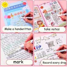 Flower Outline Brush, Curve Pen For Journal, Floral Pattern Rolling Pen For Scrapbooking,Back To School - Multicolor - View 10