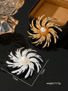 1 st. Goud & 1 st. Platina Koperlegering Vintage Vergulde Broche Pins, Geschikt Voor Dagelijks, Feest En Speciale Evenementen, Retro Europese Stijl, Collectie