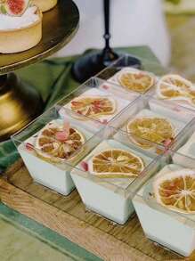 50pcs/Set Slanted Transparent Plastic Cups For Pudding, Mousse, Jelly, Party, Suitable For Mousse, Pudding, Desserts, Mini Ice Cream Cakes Etc. Reusable For Dessert Decoration, Birthday Party, Wedding Party And Other Events (Additional 10pcs Available For Purchase) - Multicolor - View 4