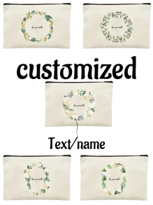 Flowers, Butterflies, Bows, Love, New Autumn Collection, Christmas Gift, Holiday Essential, Halloween, Christmas, Clutch, Coin Purse, Toiletry Bag, Makeup Bag, DIY, Gift For Girlfriend, Valentine's Day, Gift For Mom, Mother's Day, Travel, Bags, Women's Handbag, Travel Essential, Tote Bag, Customized Name - Beige - View 10