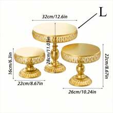 1pcsElegant Iron Circular Cake Stand, High Footed Dessert Display Tray, Suitable For Wedding Decoration And Holiday Use, No Need For Electricity, Wedding Cake Stand | Decorative Tray | Iron Structure