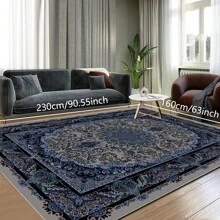 1pc Nordic Fairisle Pattern Crystal Velvet Area Rug, 700g/㎡ With Dotted Non-Slip Backing, 5mm Thickness, Machine Washable Fade-Resistant Carpet Suitable For Holidays And Any Spaces Including Hotel, Office, Sofa, Bedside, Kitchen, Laundry, Hallway, Porch, Stairs, Entryway Mother's Day