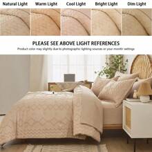 7 Piece Bed In A Bag Bed Comforter Sets Queen, All Seasons Bedding Set With 1 Comforter&2 Pillowcases&Flat Sheet&Fitted Sheets&2 Pillow Shams, Easy Care, Machine Washable, Valentine's Day Gift - 卡其 - 04 - 查看 3